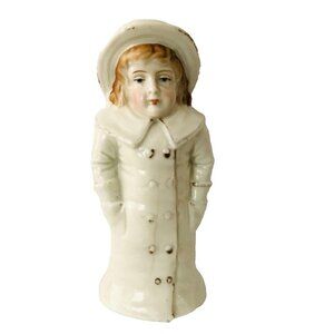 Antique Greenaway Hadley Sugar Shaker Worcester Porcelain Boy Victorian